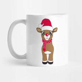 Cute reindeer with Xmas hat Mug